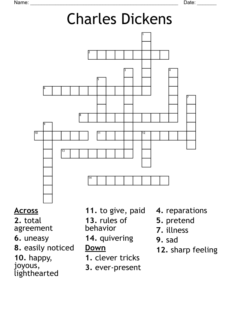 Charles Dickens Crossword