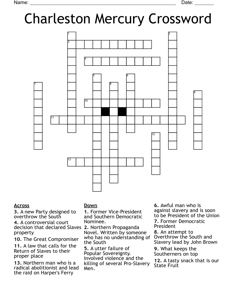 Charleston Mercury Crossword