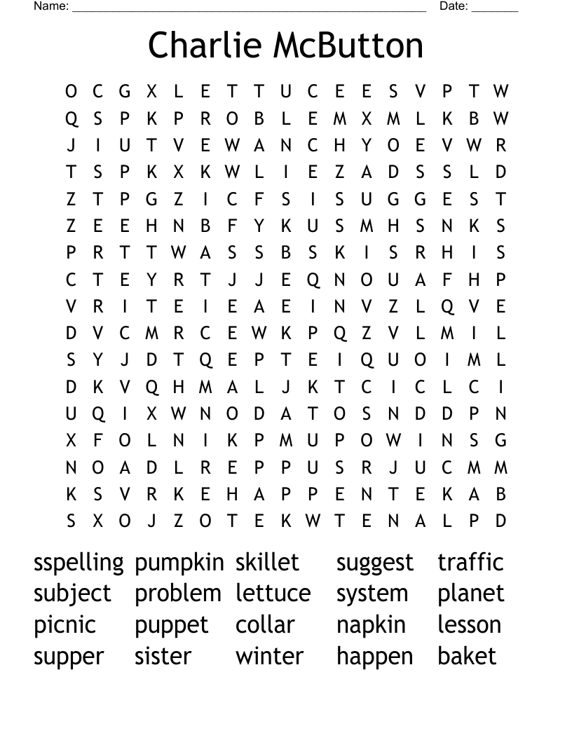 Charlie McButton Word Search