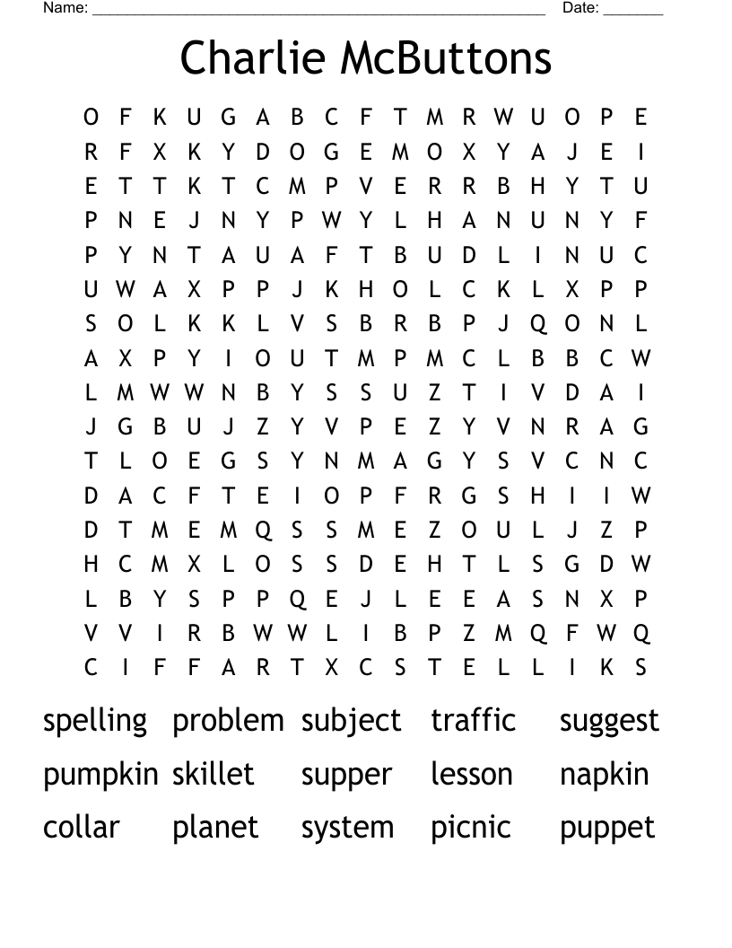 Charlie McButtons Word Search