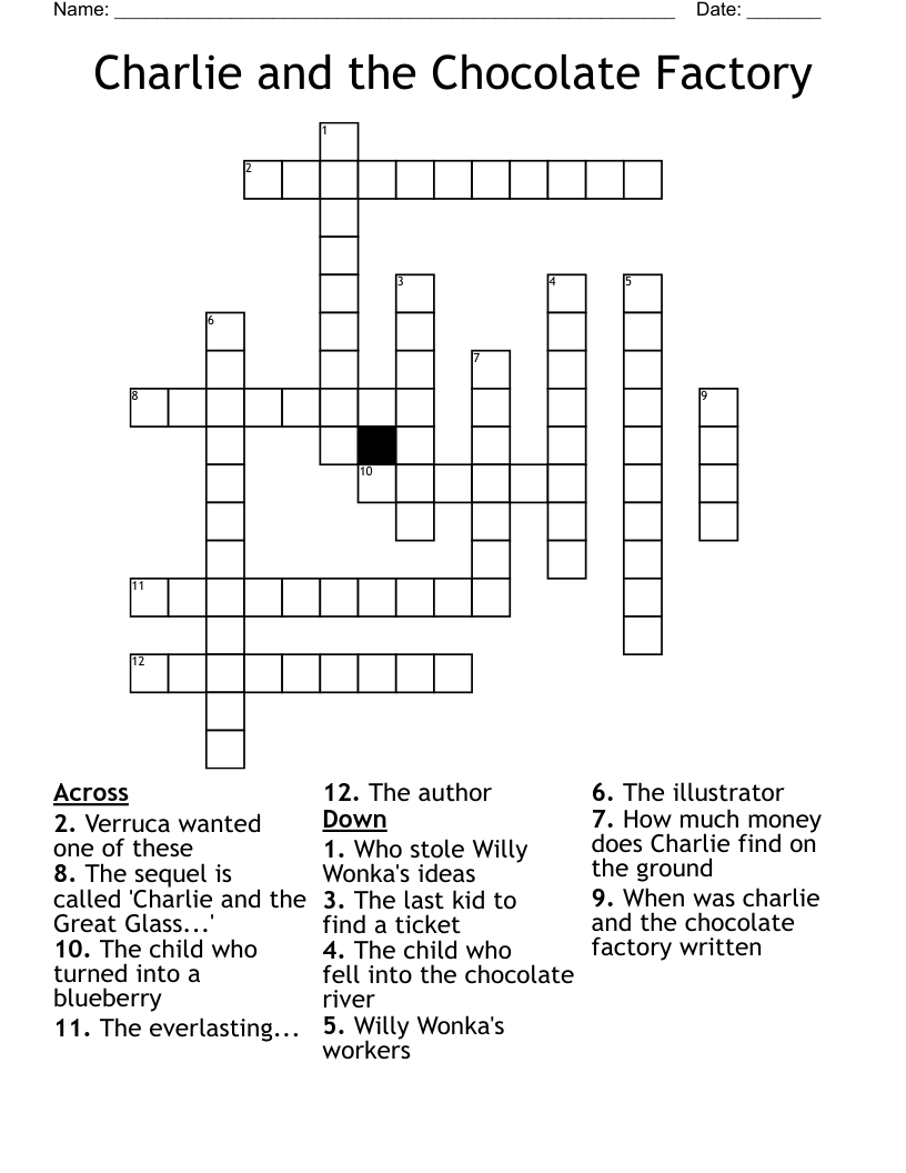 Charlie and the Chocolate Factory Crossword
