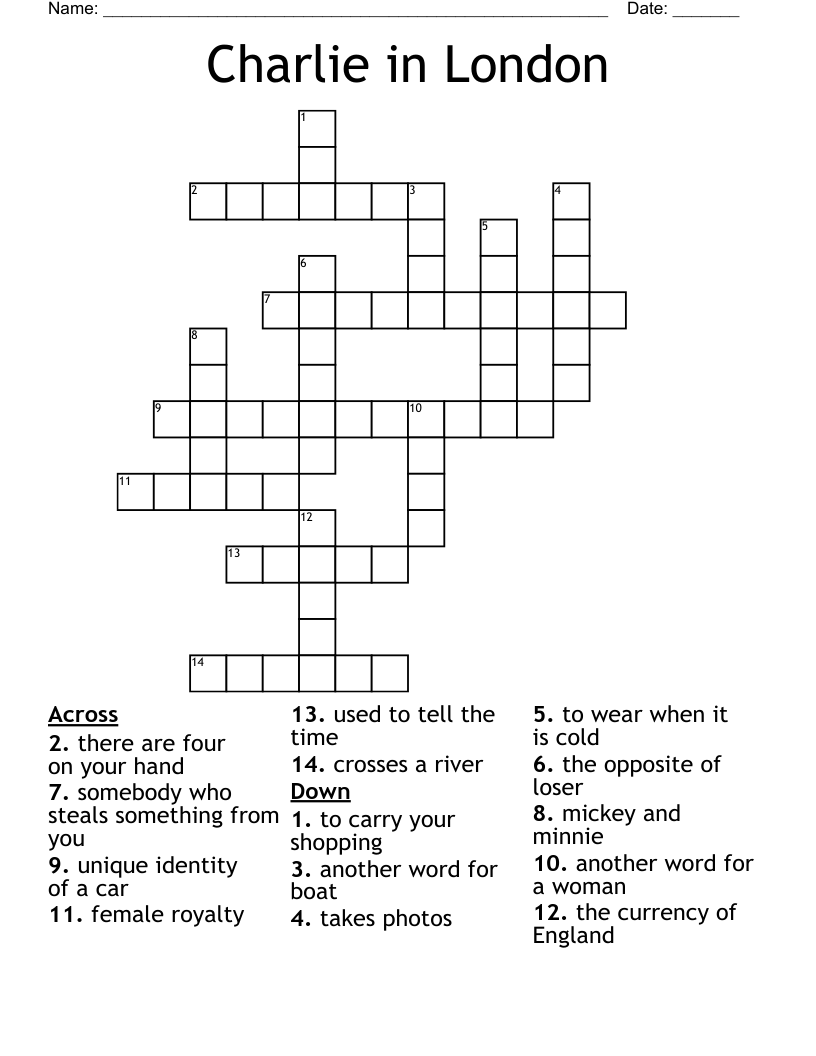 Charlie in London Crossword