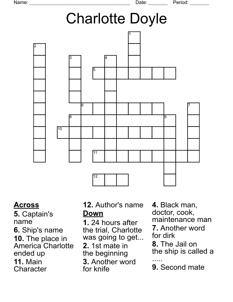 Charlotte Doyle Crossword