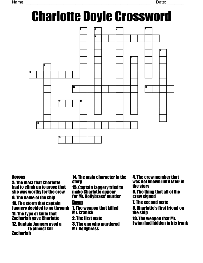 Charlotte Doyle Crossword