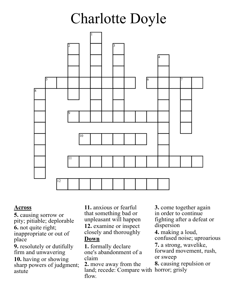 Charlotte Doyle   Crossword