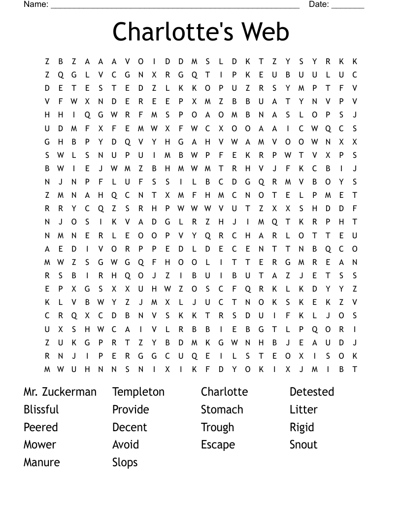 Charlotte's Web Word Search