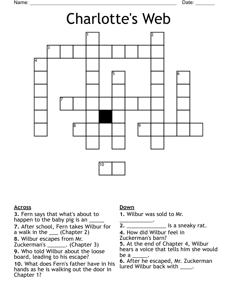 Charlotte's Web Crossword