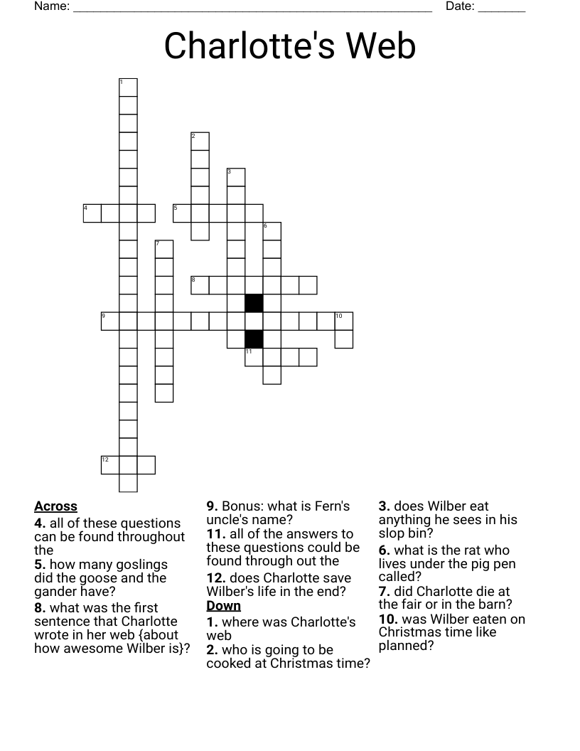 Charlotte's Web Crossword