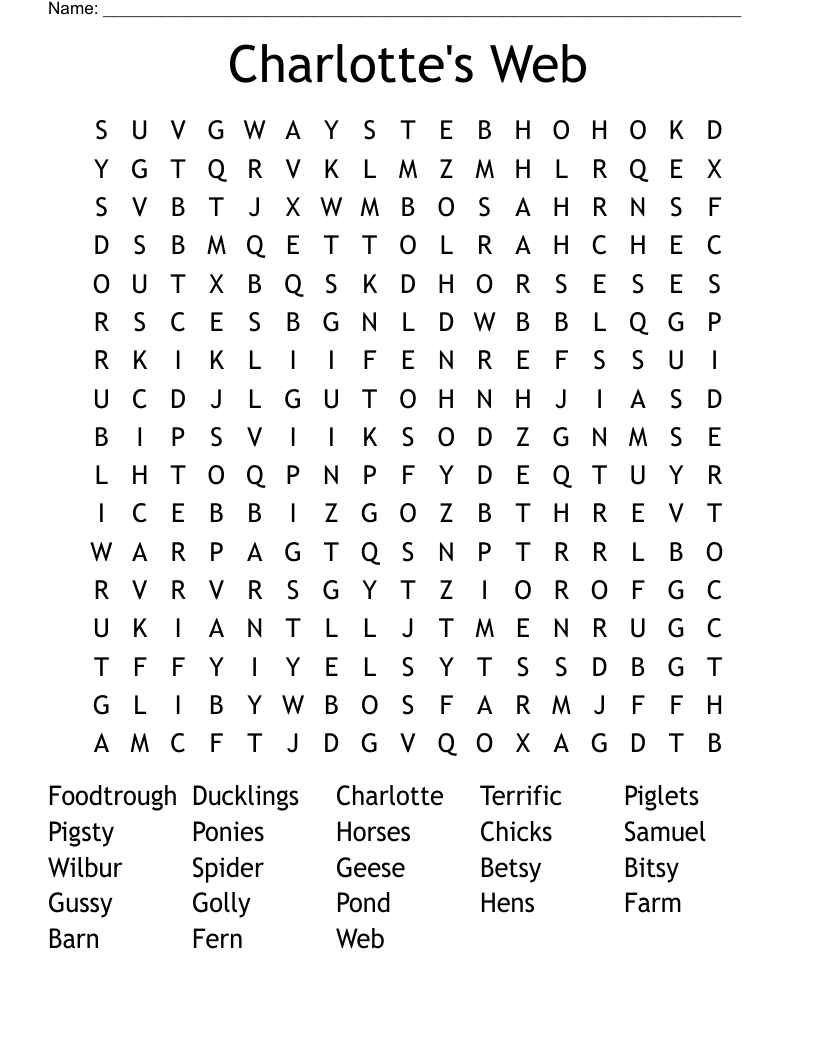 Charlotte's Web Word Search