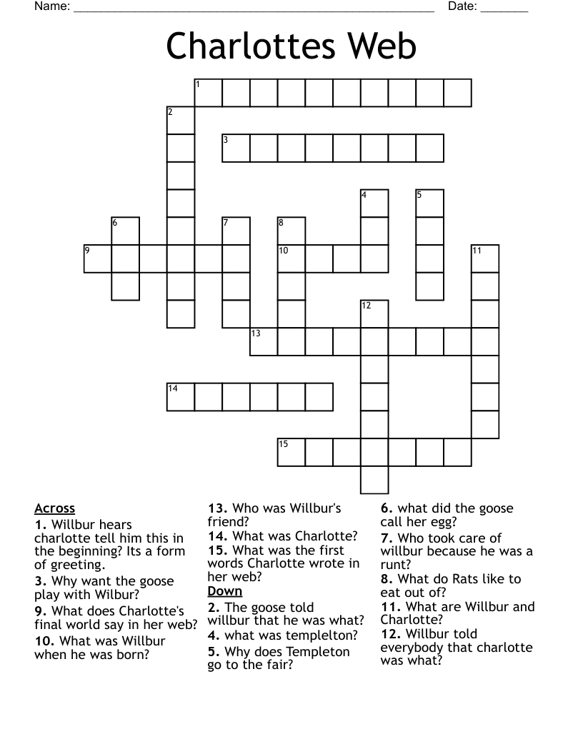 Charlottes Web Crossword