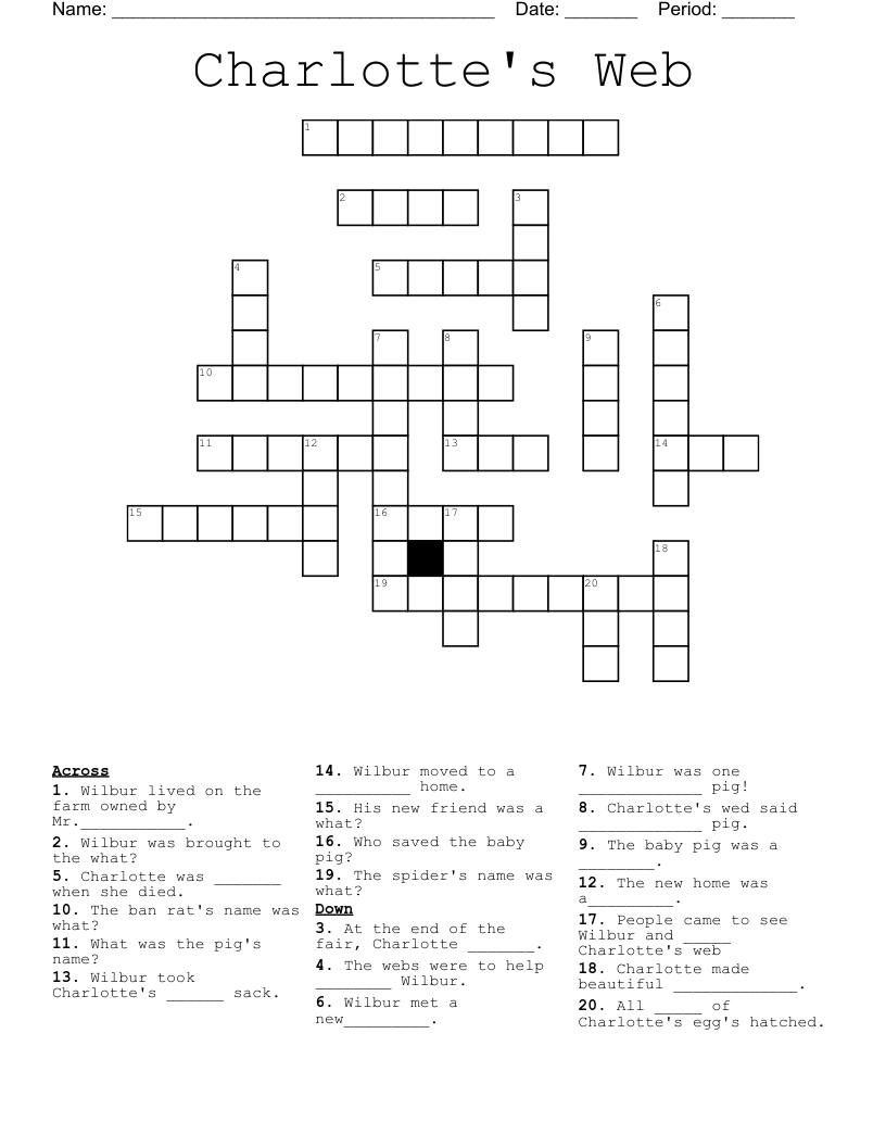 Charlotte's Web Crossword