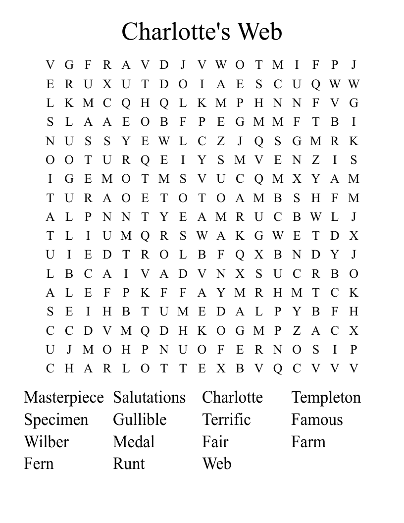 Charlotte's Web Word Search