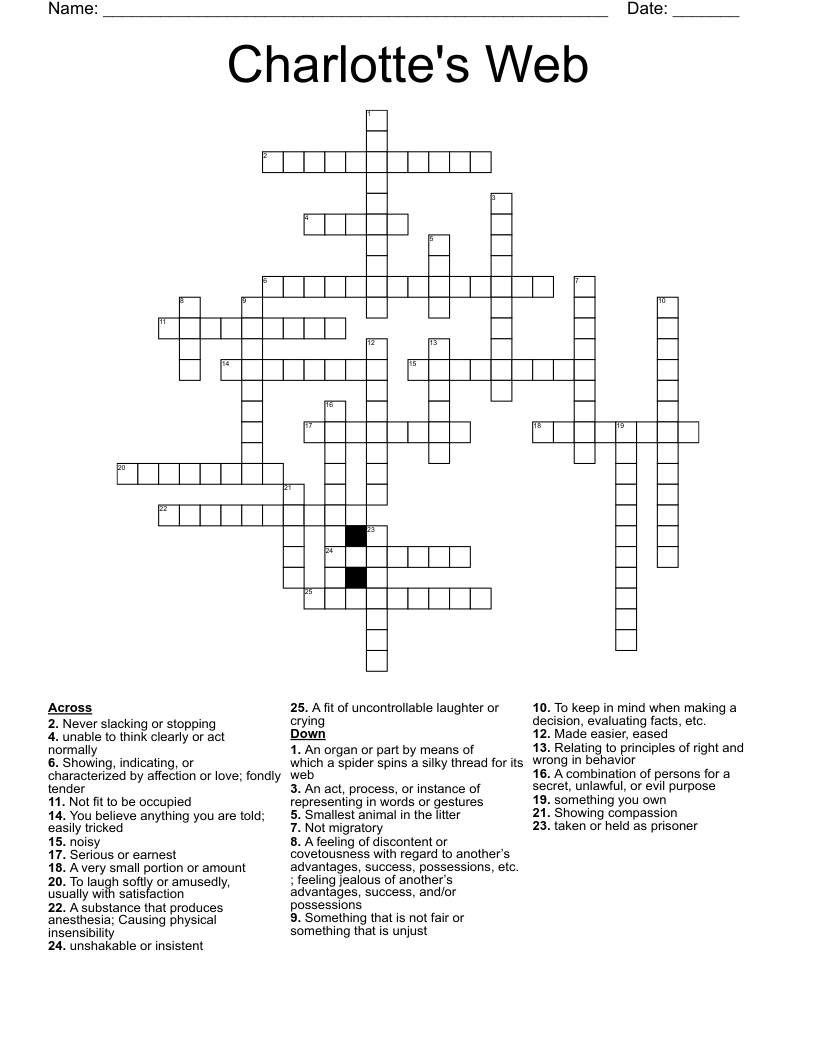 Charlotte's Web Crossword