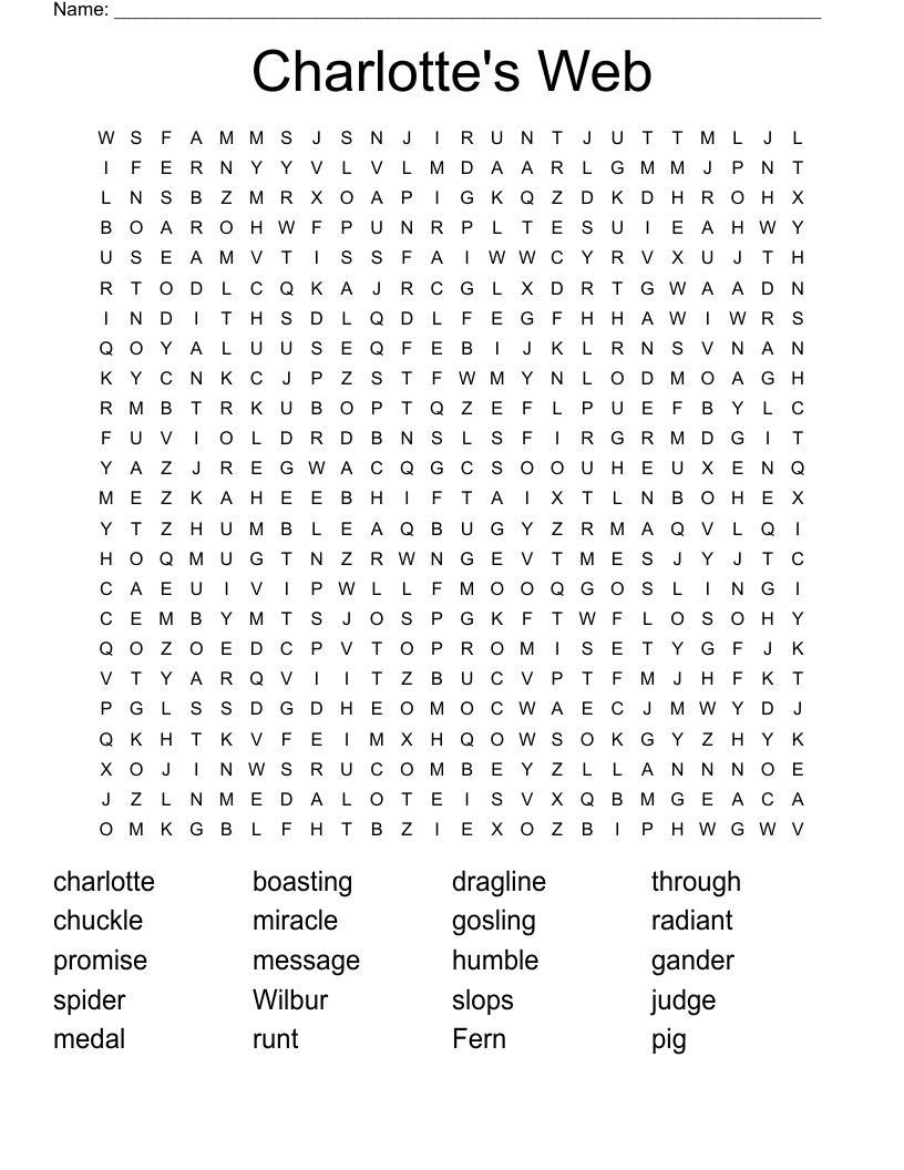Charlotte's Web Word Search