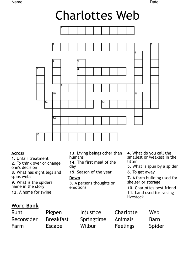 Charlottes Web Crossword