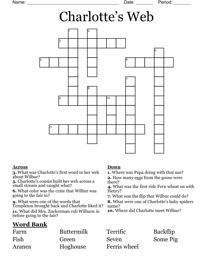 Charlotte’s Web Crossword