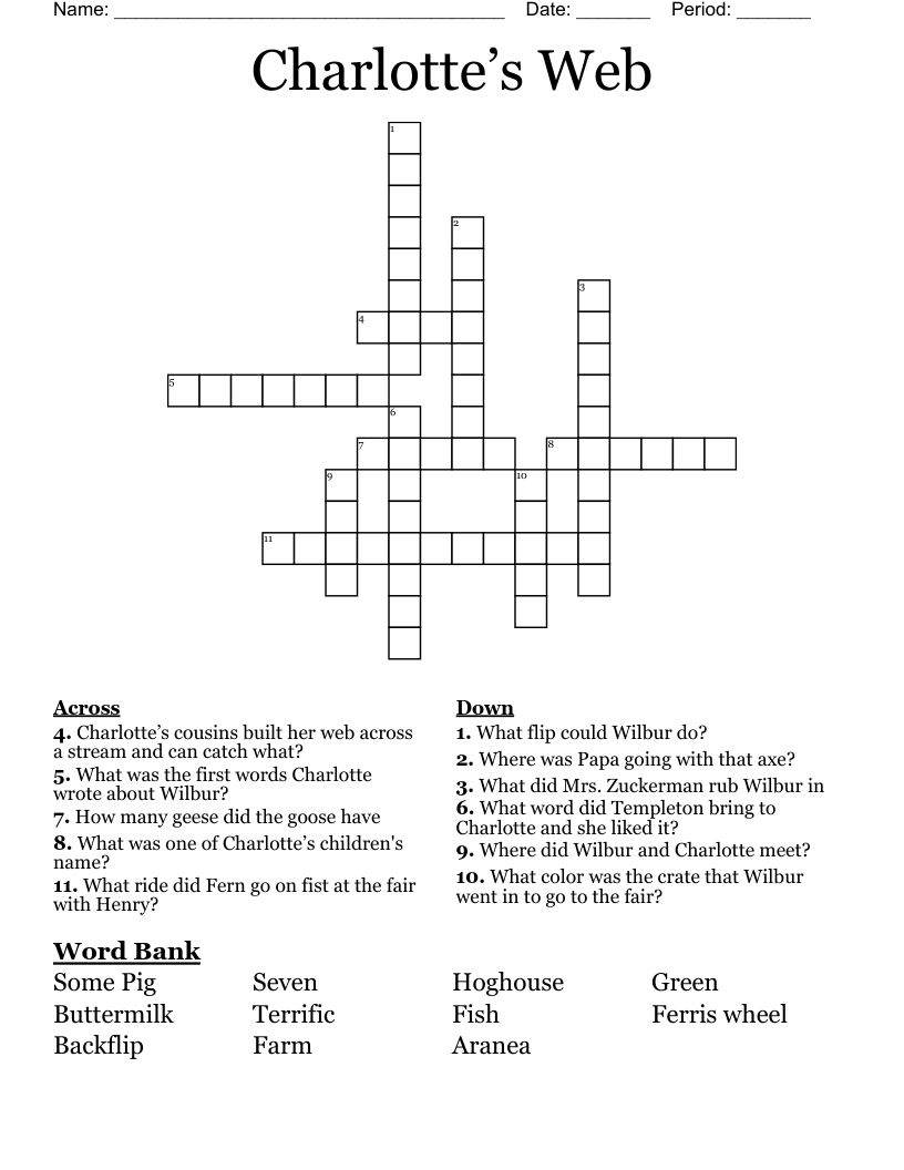 Charlotte’s Web Crossword