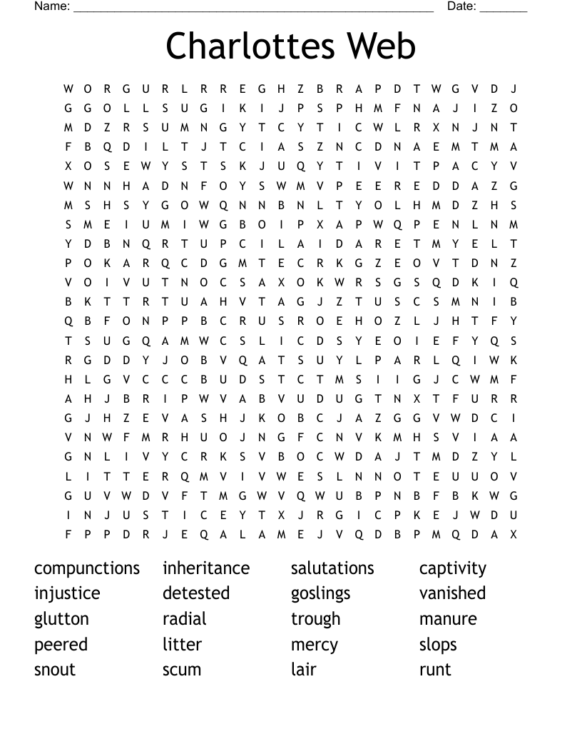 Charlottes Web Word Search