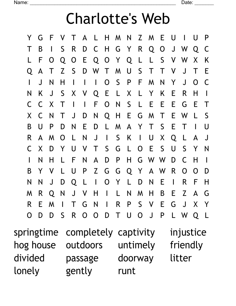 Charlotte's Web Word Search
