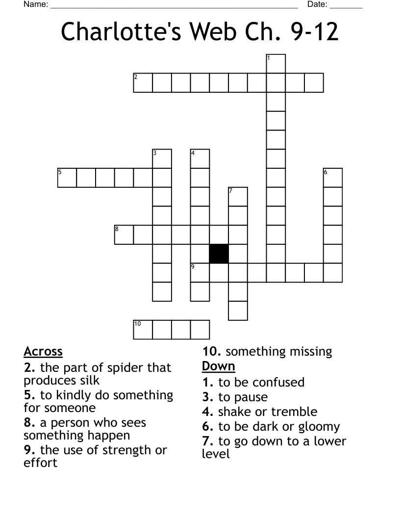 Charlotte's Web Ch. 9-12 Crossword