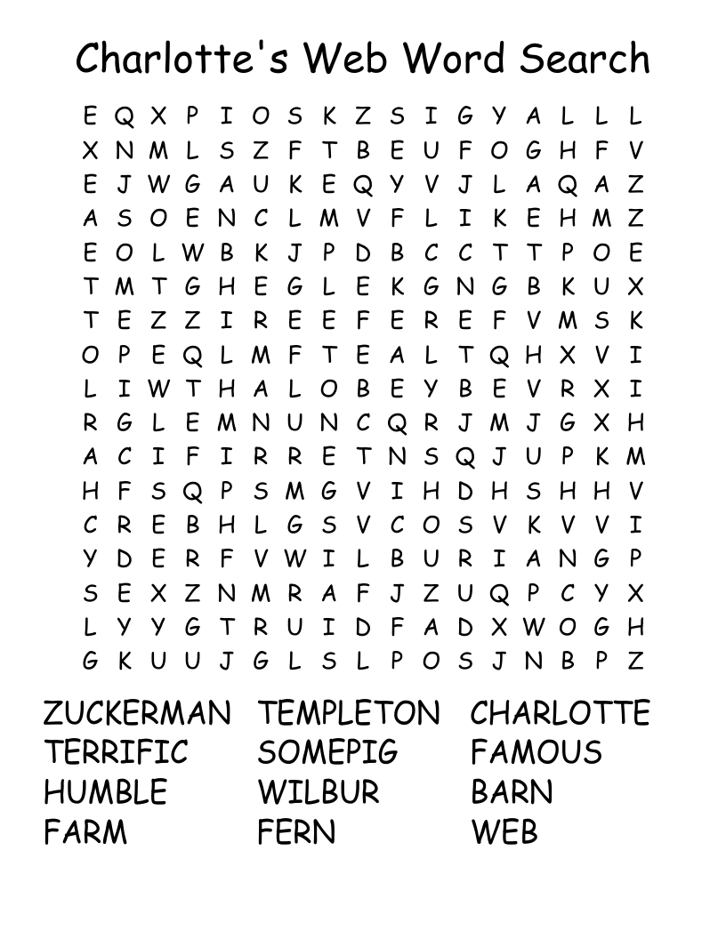 Charlotte's Web Word Search
