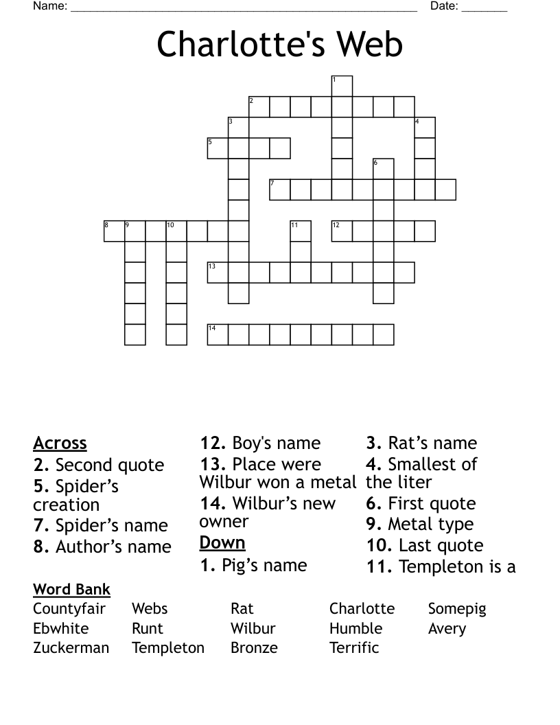 Charlotte's Web  Crossword