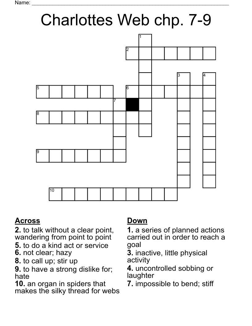 Charlottes Web chp. 7-9 Crossword