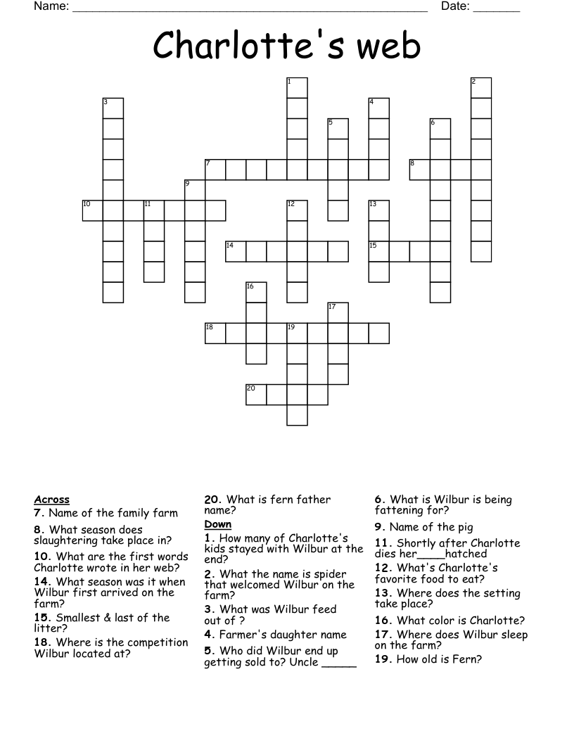 Charlotte's web Crossword