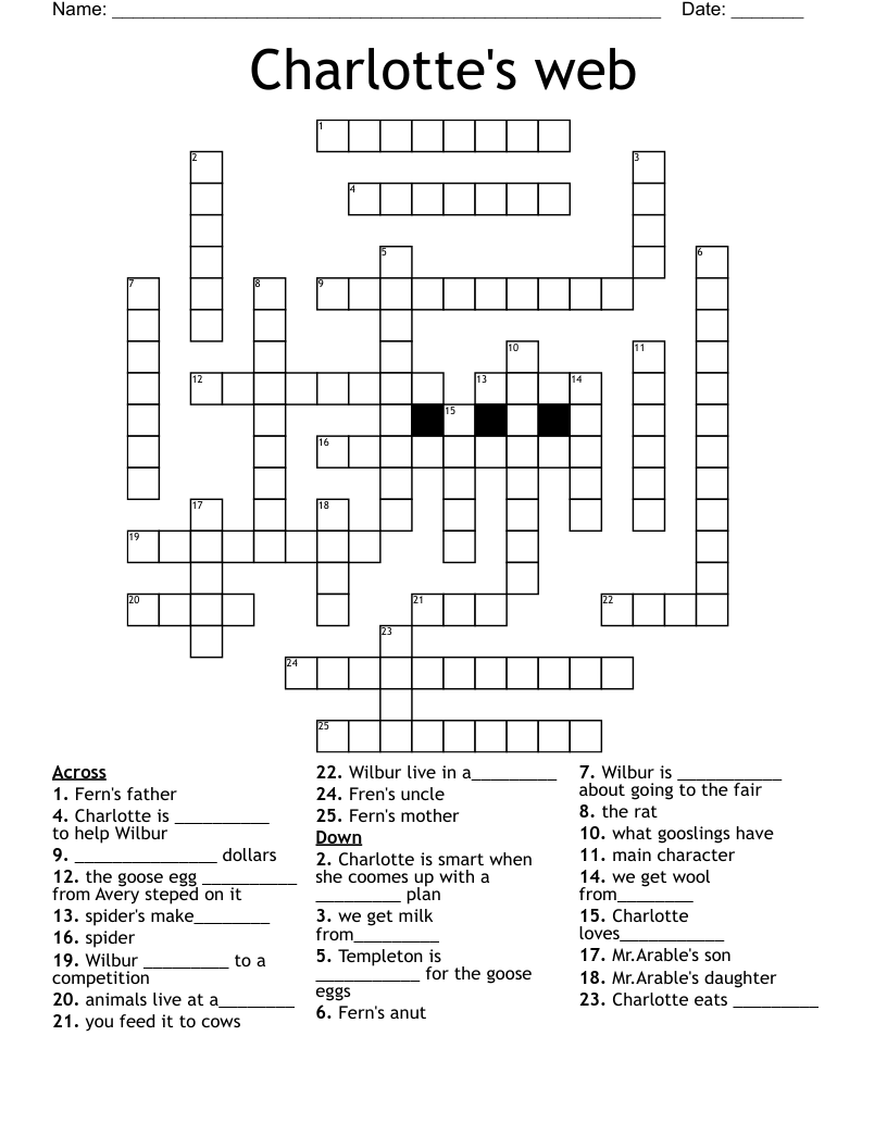Charlotte's web Crossword