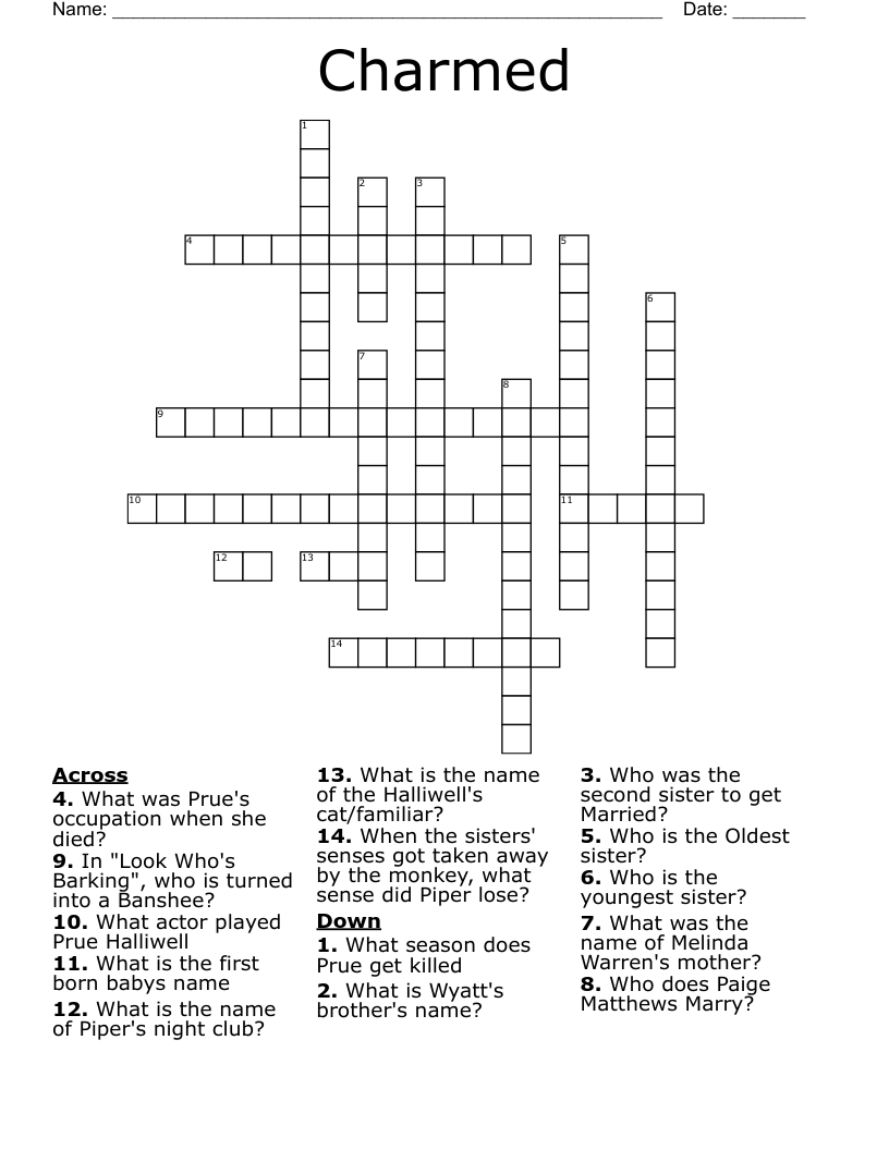 Charmed Crossword