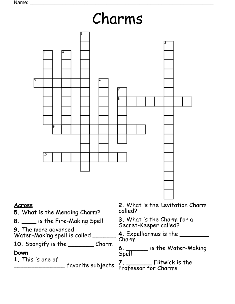 Charms Crossword