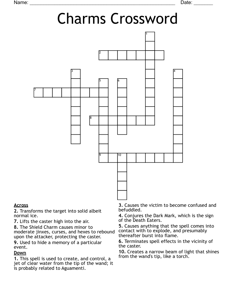 Charms Crossword