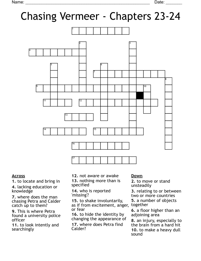 Chasing Vermeer - Chapters 23-24 Crossword