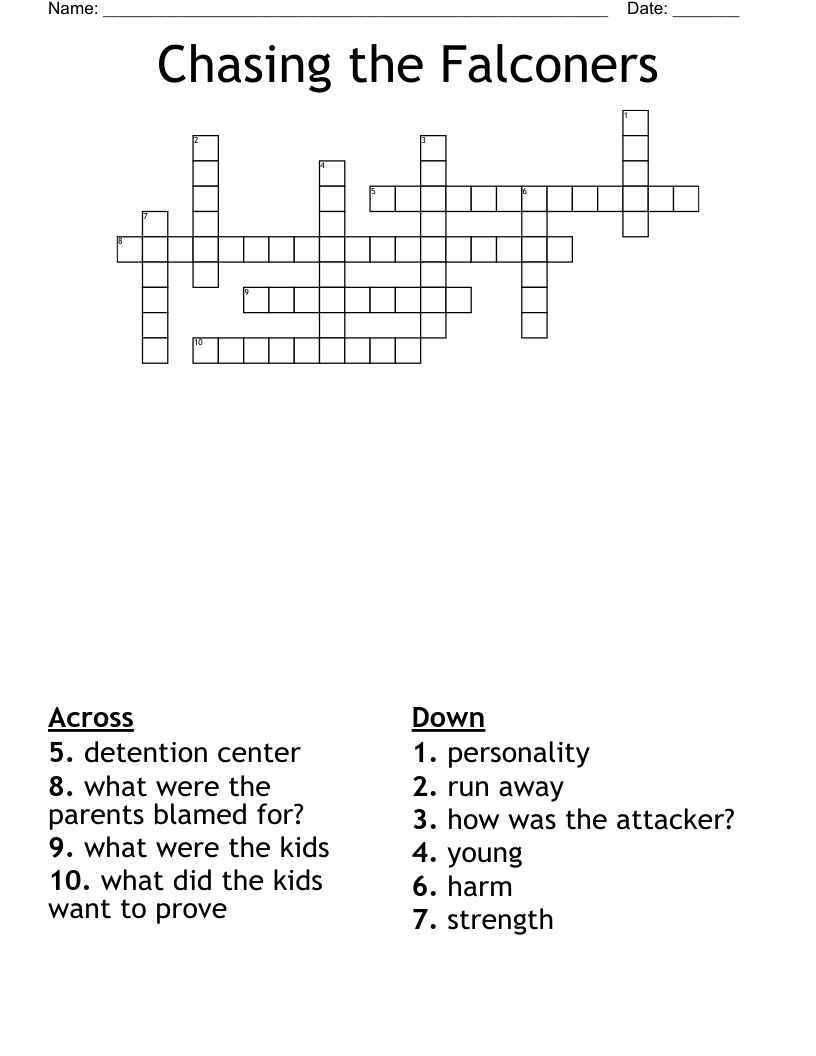 Chasing the Falconers Crossword