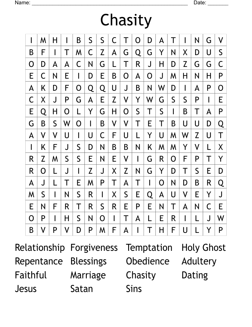 Chasity  Word Search