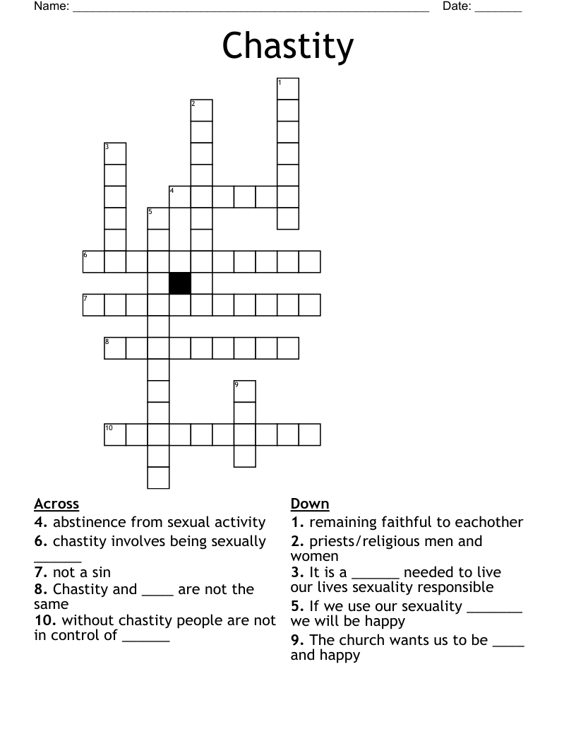 Chastity Crossword