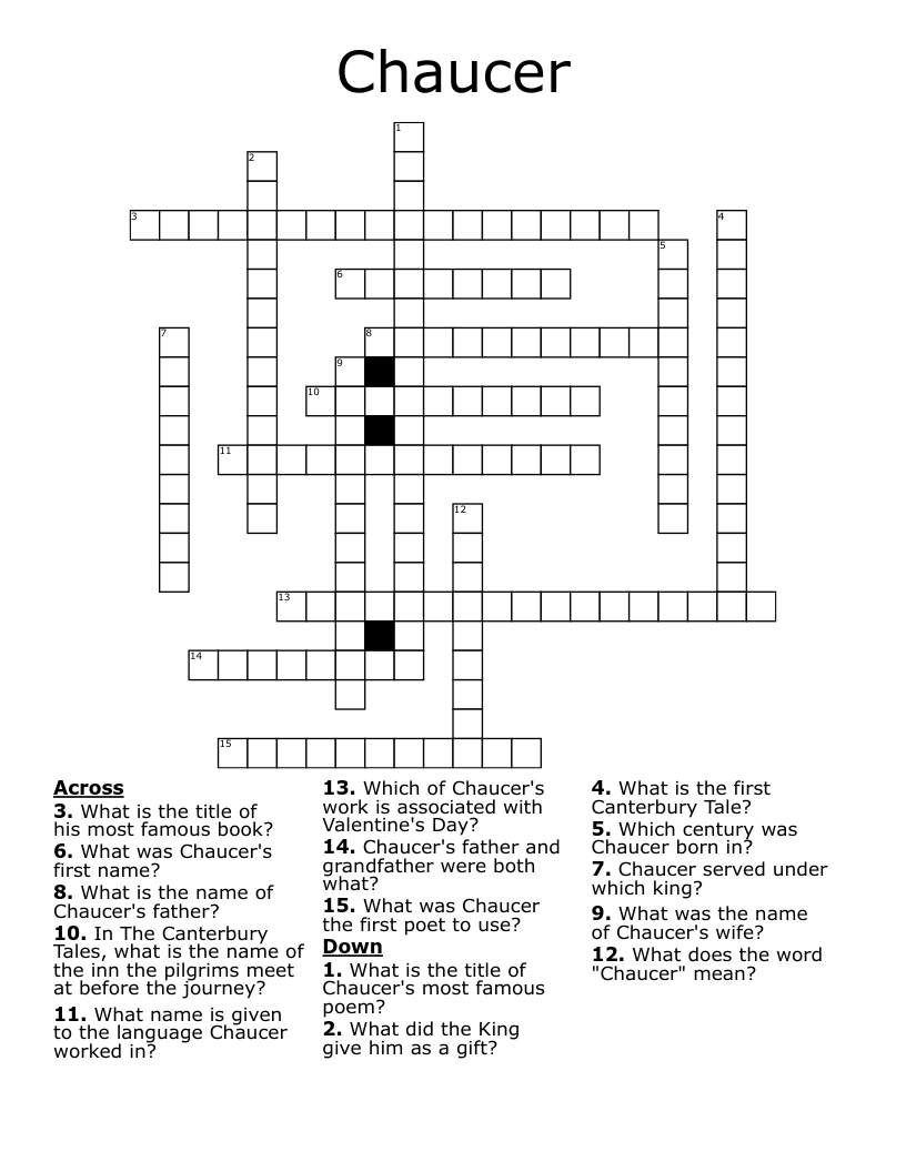 Chaucer Crossword