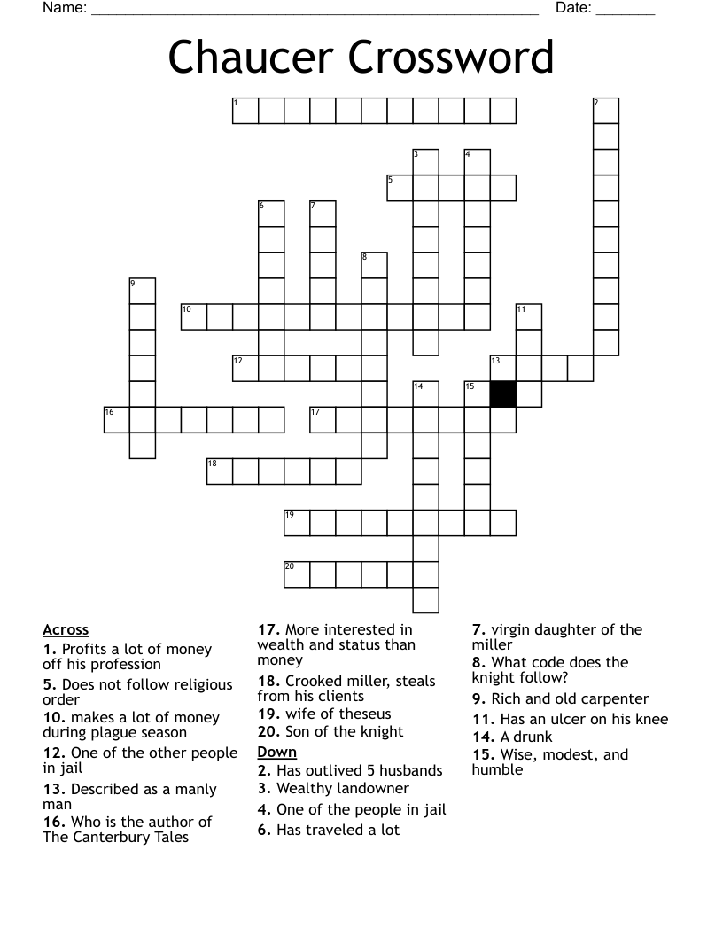 Chaucer Crossword