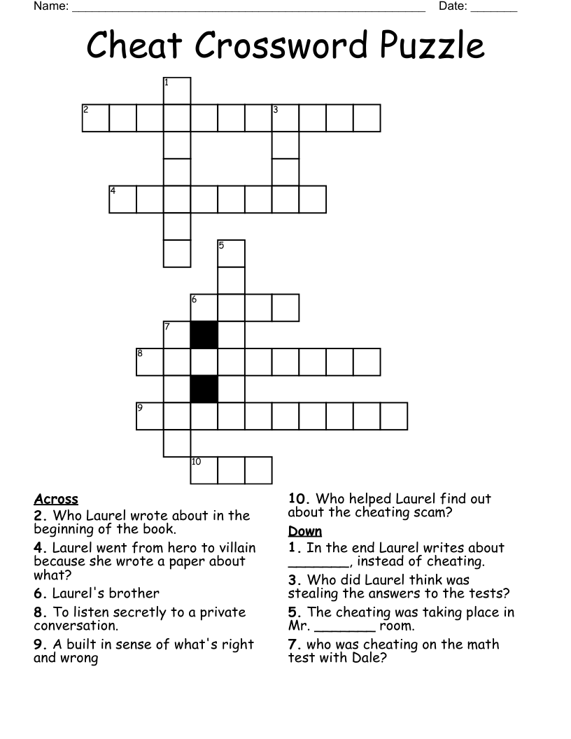 Cheat Crossword Puzzle