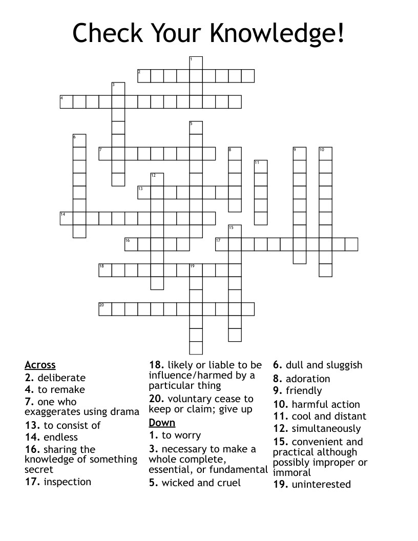 Check Your Knowledge! Crossword