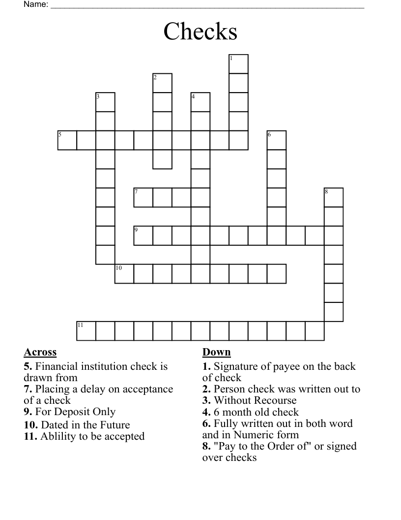 Checks Crossword