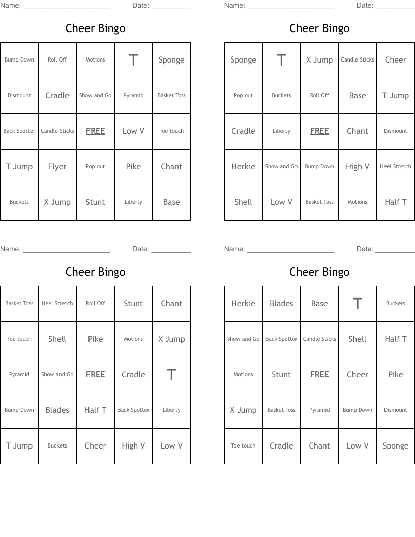 Cheer Bingo