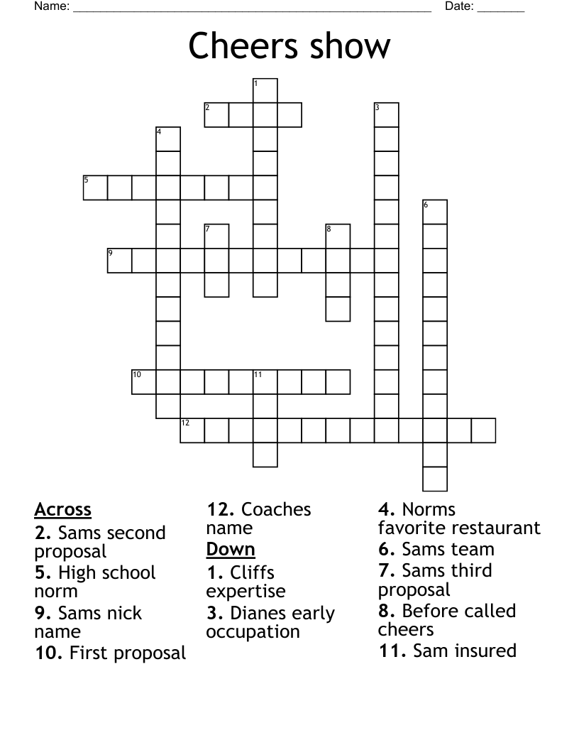 Cheers show Crossword