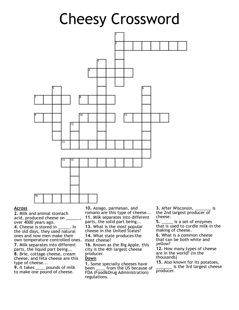 Cheesy Crossword