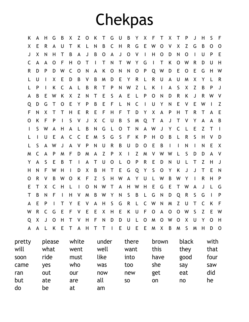 Chekpas Word Search