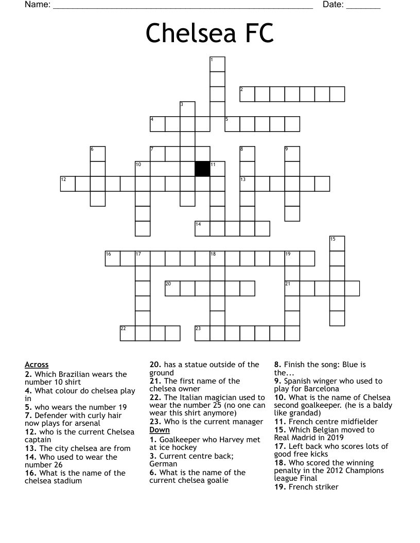 Chelsea FC Crossword