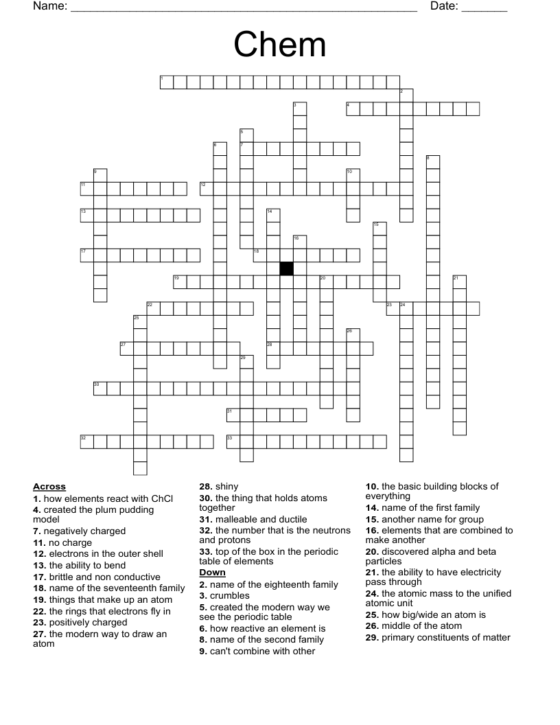 Chem Crossword