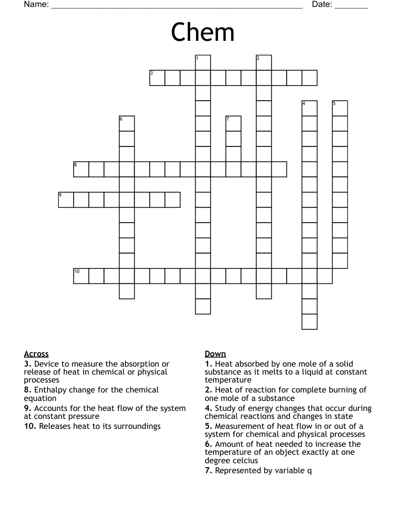 Chem Crossword