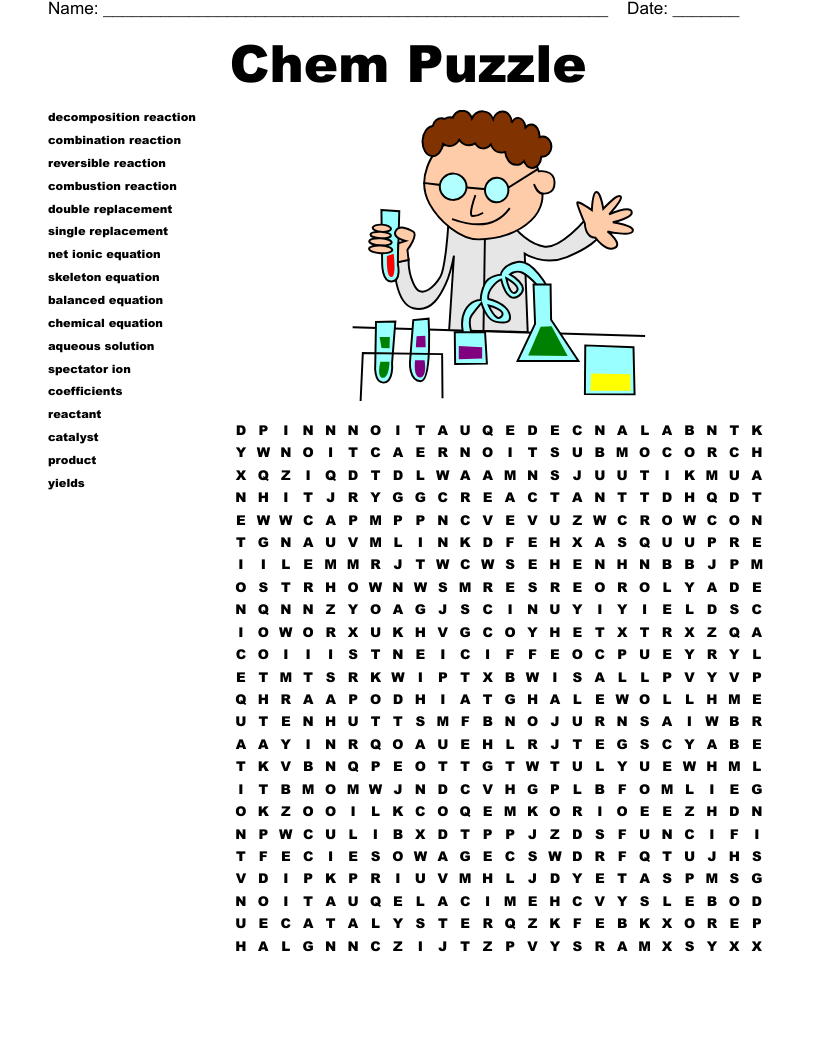 Chem Puzzle Word Search