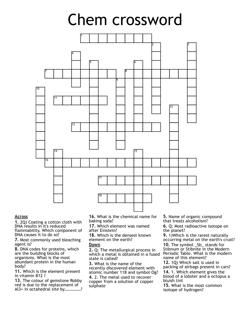 Chem crossword 